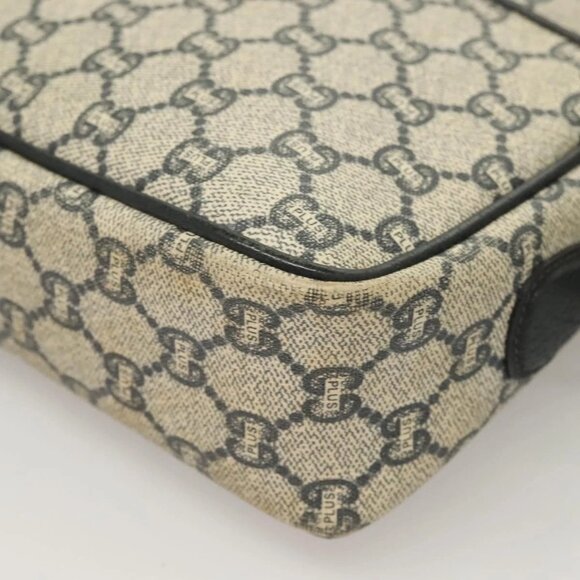 GUCCI GG Plus Supreme Shoulder Bag PVC Navy Gold Auth BA3799 - Picture 4 of 16